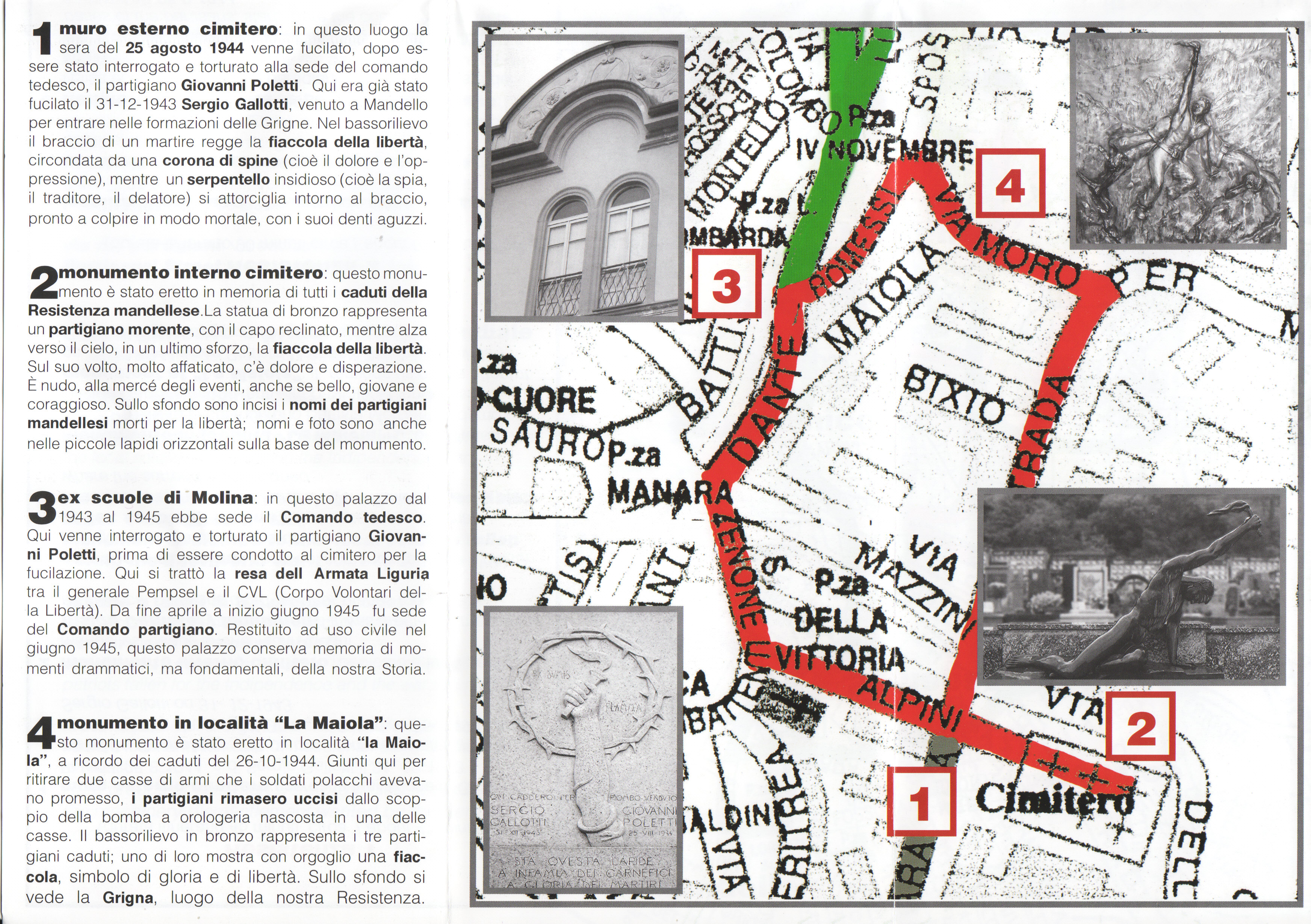 Itinerario della memoria a Mandello (percorso breve) - Clicca sulla foto per la versione ad alta risoluzione